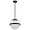 Nuvo Lakeshore 1-Light Large Pendant Matte Black & Natural Brass White Opal Glass 60/7775 - alternate 1
